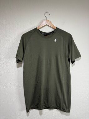 Three Nails Cross Logo Seamless Training Shirt Olive Green Large